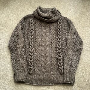 Abercrombie & Fitch Braided Cable Knit Turtleneck Sweater